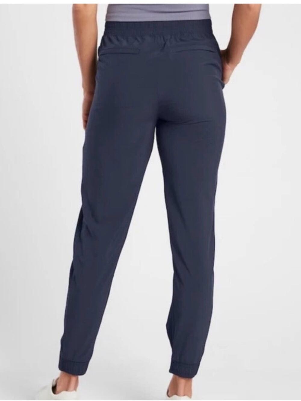 ATHLETA NAVY BROOKLYN HIGH RISE JOGGERS Wrinkle-resistant stretchable Fabric 12